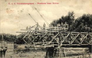 K.u.K. Eisenbahnregiment - Montieren einer Brücke / K.u.K. railway regiment, Mounting a bridge (fa)