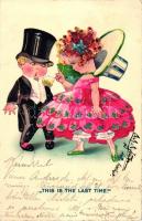 This is the last time! / Children couple, humour, Cellaro Dolly-Serie, litho (EB)