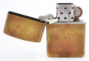 Régi amerikai réz Zippo öngyújtó / US brass Zippo lighter 4x5,5cm