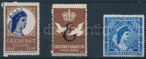 1937 Samum Altesse Rt. Erzsébet királynő 3 klf levélzáró