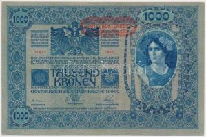 1902. 1000K (3x) mindnél "DEUTSCHÖSTERREICH" felülbélyegzés, mindkét oldal német és hátlap...