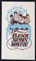 1913 Jaschik Álmos (1885-1950): Ex libris Dr. Flesch Ármin, klisé, papír, klisén jelzett, 11x7 cm.