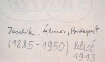 1913 Jaschik Álmos (1885-1950): Ex libris Dr. Flesch Ármin, klisé, papír, klisén jelzett, 11x7 cm