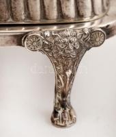 F.B. Rogers Silver Company ezüstözött alpakka kaviártartó üvegbetéttel, matricával jelzett,  10x18x8...