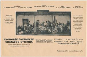 1934 Bp., Nyomorék Gyerekek Országos Otthonának nyomtatott levele, csekkszelvénnyel