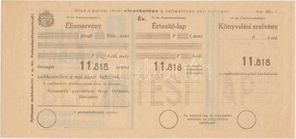 1934 Bp., Nyomorék Gyerekek Országos Otthonának nyomtatott levele, csekkszelvénnyel