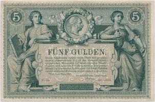 1881. 5Ft / 5G "Osztrák-Magyar Bank" piros sorszámozással T:III
Austro-Hungarian Monarchy...