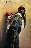 Bédouine, Beduina con su hijo / Woman with her son, Bedouin folklore (EK)