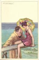 Italian art deco postcard, Anna &amp; Gasparini 462-5 s: Mauzan