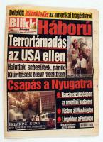 2001. szeptember 11. A Blikk VIII. évfolyamának 249. száma, benne az USA elleni terrortámadás híreivel, képekkel