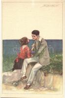 Italian art deco postcard, Anna & Gasparini 498-5 s: Mauzan