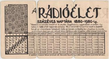 1930 A Rádióélet 100 éves naptára 1880-tól 1980-ig. Kissé szakadozott.