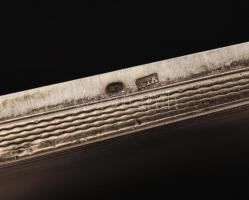 Ezüst(Ag) névjegykártyatartó virágmintás díszítéssel, jelzett, 8x5,5x1 cm, 51,7 g