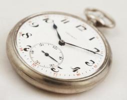 Doxa zsebóra fémtokban, másodpercmutatós, jelzett, működik, d:5cm