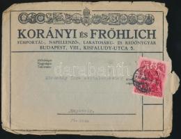 1938 Korányi és Fröhlich Fémportál-, Napellenző-, Lakatosáru- és Redőnygyár fejléces borítékja, elpostázva.