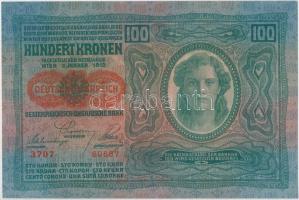 1912. 100K piros "Deutschösterreich" felülbélyegzéssel T:I- hajtatlan