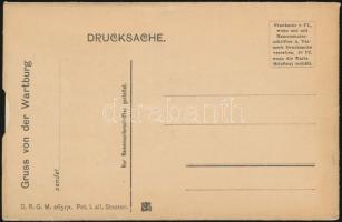 Wartburg, Illustrierte Führerkarte, Druck und Verlag von Gebrüder Mader / postcard with pull-out tou...