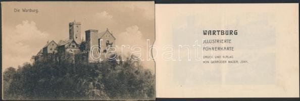 Wartburg, Illustrierte Führerkarte, Druck und Verlag von Gebrüder Mader / postcard with pull-out tou...