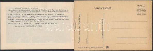 Wartburg, Illustrierte Führerkarte, Druck und Verlag von Gebrüder Mader / postcard with pull-out tou...
