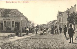 Szenc, Szempcz; Rákóczi út, Jungkönig József üzlete, Jungkönig József kiadása / Street, shop