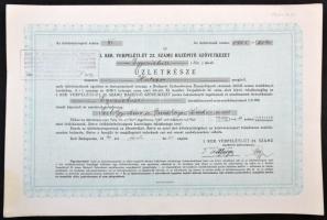 Budapest 1940. "I. Kerület Verpeléti-út 22. számú Házépítő Szövetkezet" 120db üzletrésze egyben, összesen 6000P-ről T:I-