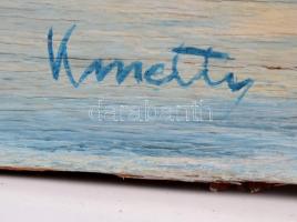 Kmetty jelzéssel:  Asztali csendélet. Olaj, falemez, sérült, 31×48 cm