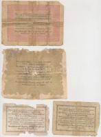 1848. 5Ft barna + 10Ft + 1849. 15kr + 30kr "Kossuth bankó" T:IV ragasztott