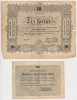 1848. 10Ft + 1849. 30kr "Kossuth bankó" T:III,III-