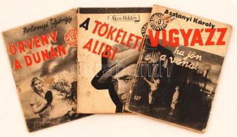 Ponyvák, 3db, Világvárosi regények:Ákos Miklós: A tökéletes alibi; Asztányi Károly: Vigyázz ha jön a vonat; Polonyi György: Örvény a Dunán