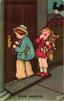 'Korai hazatérés' / 'Early arrival', children couple, humour, s: Margret Boriss ...