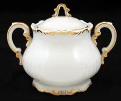 Zsolnay kávés kiöntő, cukortartó és 2 db kis kiöntő, kézzel festett, jelzett, hibátlan, összesen:4 d...