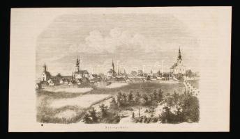 1857 Nyiregháza, rotációs fametszet a Vasárnapi Újság egyik 1857-es számából, papír, jelzés nélkül, 14x26cm