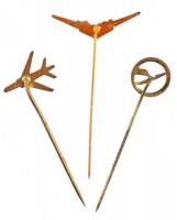 ~1980. 3db klf repülős jelvény, benne "Malév" T:2