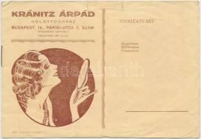 cca 1930 Kránitz Lajos hölgyfodrász reklám nyomtatványa, illusztrációkkal. 8 p. 17x12 cm.