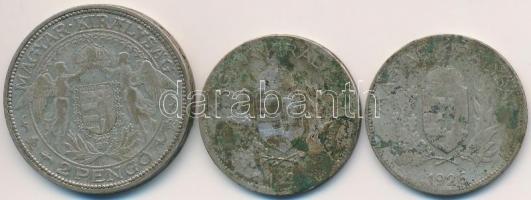 1926. 1P Ag (2x) + 1929. 2P Ag "Madonna" T:2-,3 patina