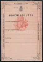 cca 1890 Kitöltetlen igazolási jegy