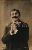 'Elválva' / Divorced, happy man, humour, B.N.K. 32792/4. (fa)