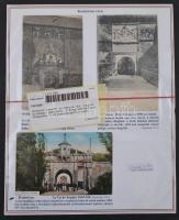 Komárom, Komarno; vár részletek, régi-, öreg- és Új-várkapu / castle gates - 3 db régi képeslap lapr...