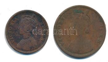 Brit-India 1862. 1/4A Cu + 1/2A Cu "Viktória" T:2- British India 1862. 1/4 Anna Cu + 1/2 Anna Cu "Victoria" C:VF