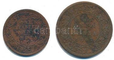 Brit-India 1862. 1/4A Cu + 1/2A Cu "Viktória" T:2-
British India 1862. 1/4 Anna Cu + 1/2 ...