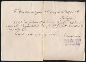 1928 Szentendre, Andrea Cementgyár és Építőipari Rt. Budapest által kiállított nyugta