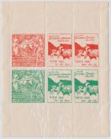 1906 Foxterrier és tacskó kiállítás 2x3-as levélzáró kisív