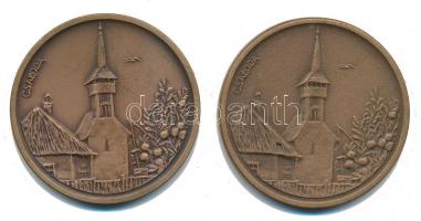 Tóth Sándor (1933-) 1994. "Szabolcs-Szatmár Megyei Idegenforgalmi Hivatal / Csaroda" (2x) Br emlékérem (40mm) T:1-,2