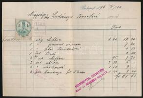 1896 Bp. Kígyó tér(Ferenciek tere), Kunz és Mössmer Asztalnemű, vászon- és fehérnemű üzletének dísze...