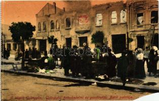 Gyöngyös, A leégett bankpalota; kiadja Steinitz Gábor Papírnagykereskedése (b)