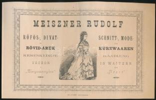 1892 Vác, Meiszner Rudolf Rőfös-, Divat- és Rövidáruk Kereskedésének díszes számlája 5+2x1 kr okmánybélyeggel