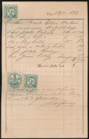 1892 Vác, Meiszner Rudolf Rőfös-, Divat- és Rövidáruk Kereskedésének díszes számlája 5+2x1 kr okmány...