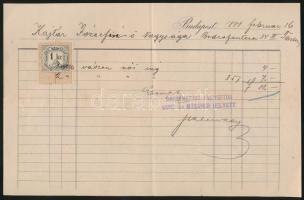 1888 Bp. Kígyó tér(Ferenciek tere), Kunz és Mössmer Rumburgi Vászonraktárának díszes fejléces számlá...