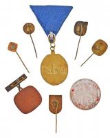 DN 8db klf véradó jelvény, közte "Magyar Vöröskereszt / 25 véradásért" T:2,2-