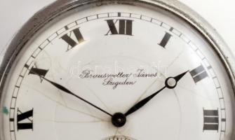 cca 1910 Szeged Braunswetter János órás jelzett zsebóra. repedt számlappal, nem jár, Külső, belső to...